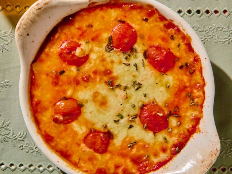 receta queso provolone al horno con tomante