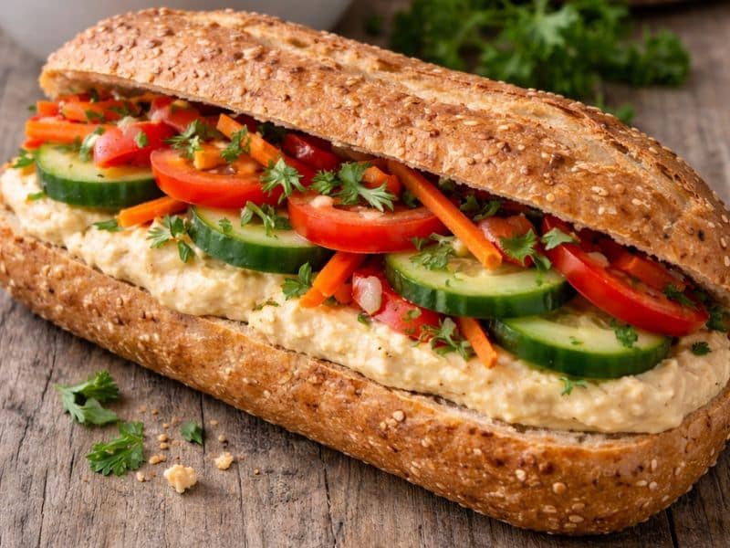 sandwich frio hummus Recetas de sándwiches fríos, fáciles y rápidos de hacer